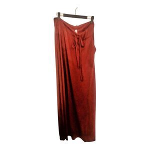 Zenana plus size Burnt Orange Super Soft Drawstring Waist Maxi Skirt Size 1X